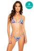 Luli Fama Water Blossoms Seamless Reversible Wavy Ruched Back Tie Side Bottom